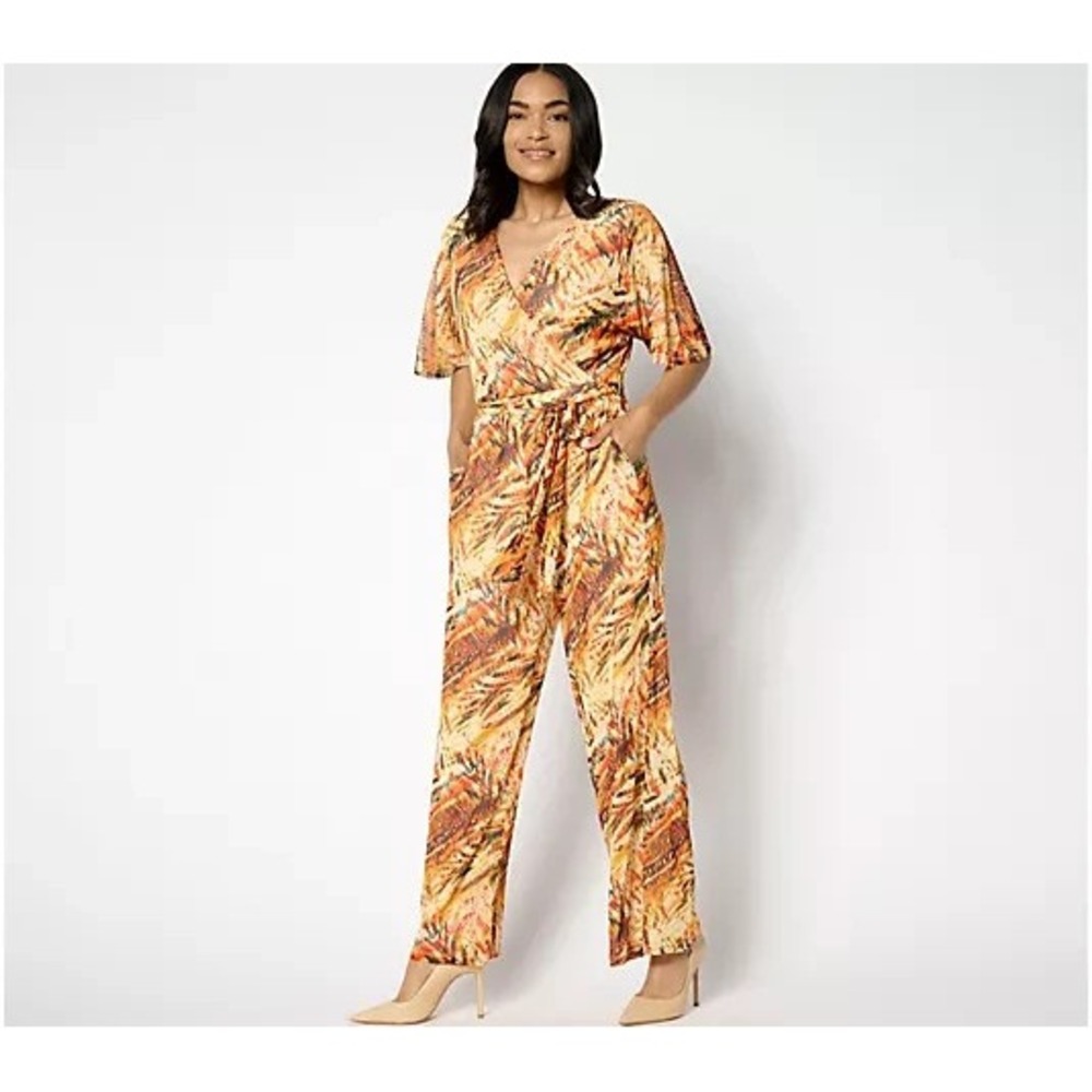 Women with Control Petite Mesh Jumpsuit Lively Wildlife, Petite X-Large